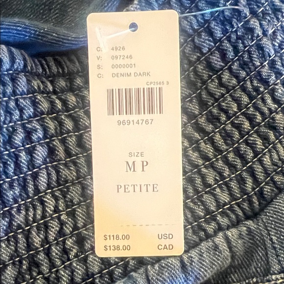 PILCRO Reese smocked denim pull-on barrel pants - Picture 6 of 6